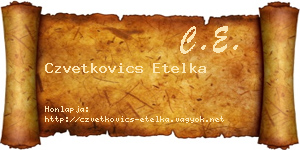 Czvetkovics Etelka névjegykártya