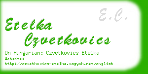 etelka czvetkovics business card